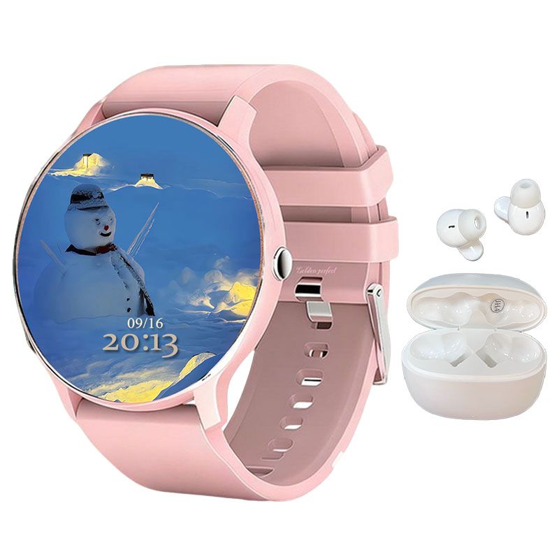 s-zoom.file_-775.jpg Daily Fitness Smartwatch for Women 1.28" with Auto-Pair Bluetooth Earbuds - Image 1