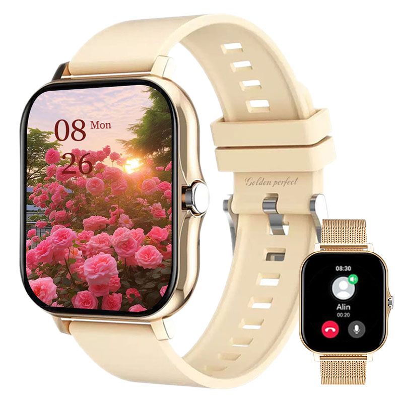 s-zoom.file_-810.jpg Women's Smart Watch Android & iOS Compatible 1.83" Rose Gold Fitness - Image 1