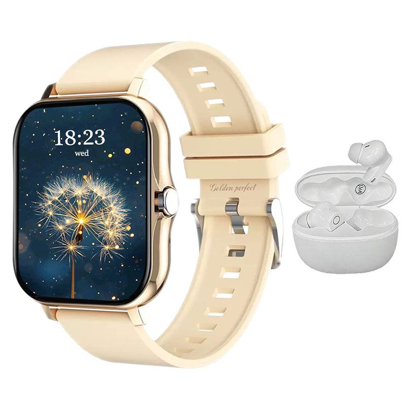 s-zoom.file_-813.jpg Women's Smart Watch Android & iOS Compatible 1.83" with Bluetooth Earbuds - Image 1