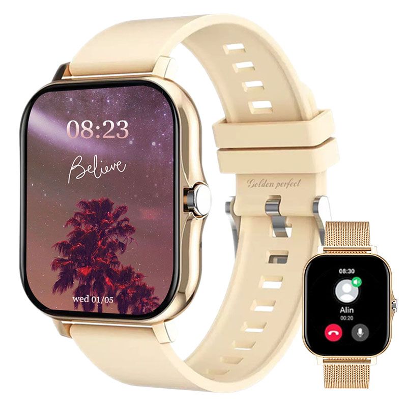 s-zoom.file_-814.jpg Women's Smartwatch Android & iOS Compatible 1.83" HD Value Dual Strap - Image 1