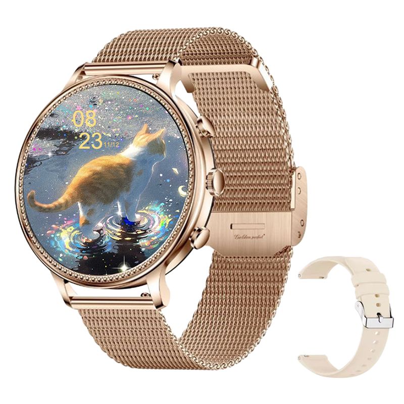 s-zoom.file_-841.jpg Golden Perfect Fitness Smartwatch for Women-Dual Strap,Health&Sport Tracker - Image 1