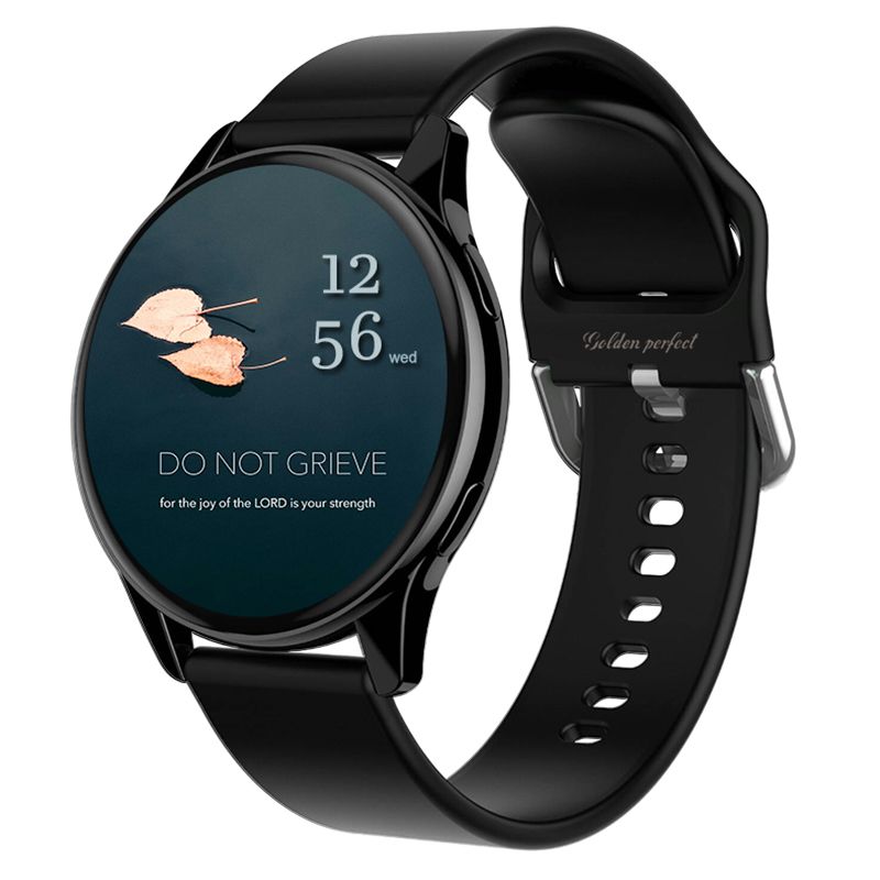 s-zoom.file_-843.jpg Men's Trendy Smartwatch Android & iOS Compatible 1.52" Round HD Black Watch - Image 1