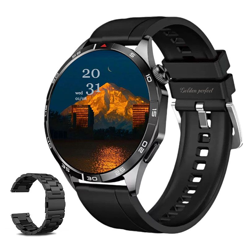 s-zoom.file_-846.jpg Men's Inner Circle Smartwatch Android & iOS Compatible 1.43" Dual-Strap - Image 1