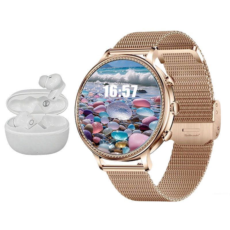 s-zoom.file_-852.jpg Golden Perfect Luxury Women's Smartwatch & Earbuds Gift Set - Image 1