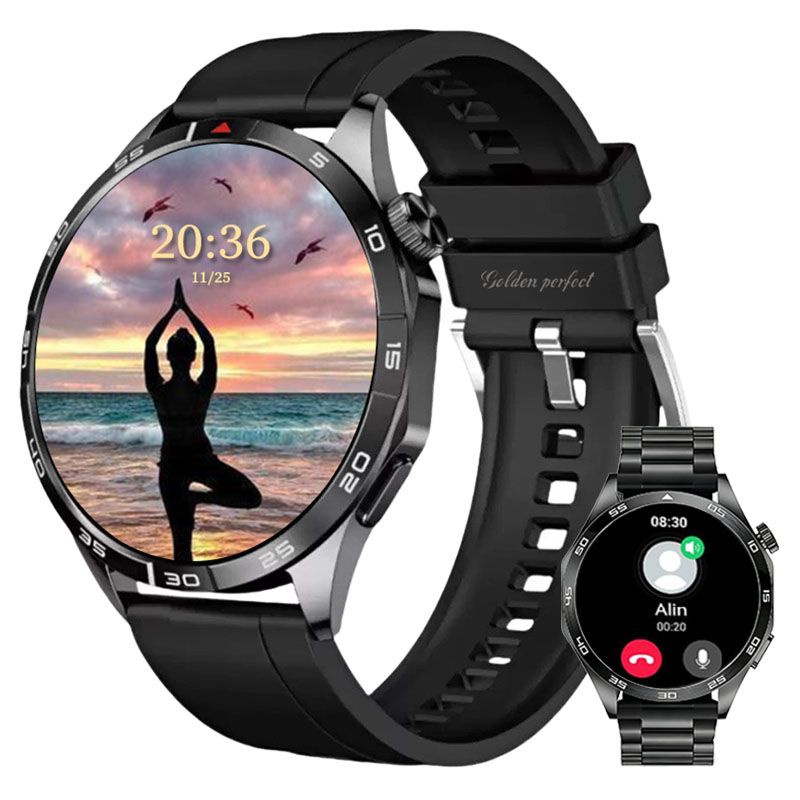 s-zoom.file_-860.jpg Men's Modern Classic Smartwatch Android & iOS Compatible 1.43" Dual-Strap - Image 1