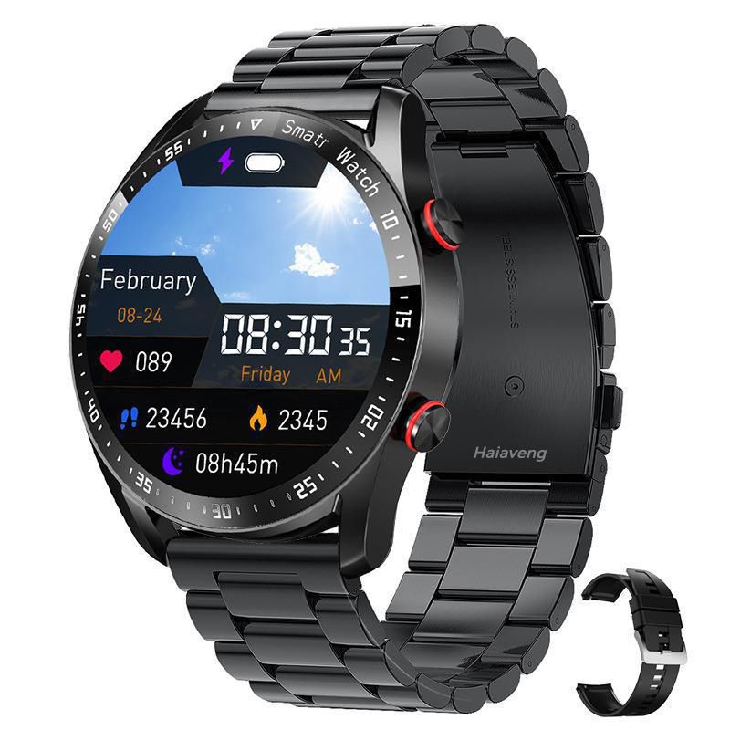 s-zoom.file_-889.jpg Smartwatch, Bluetooth calling and health detection, steel/silicone bands - Image 1