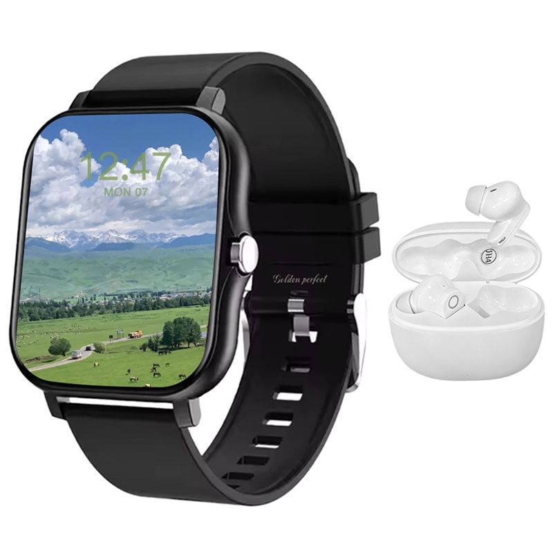 s-zoom.file_-894.jpg Golden Perfect Men's Smartwatch & Bluetooth Earbuds - Fitness & Style Combo - Image 1