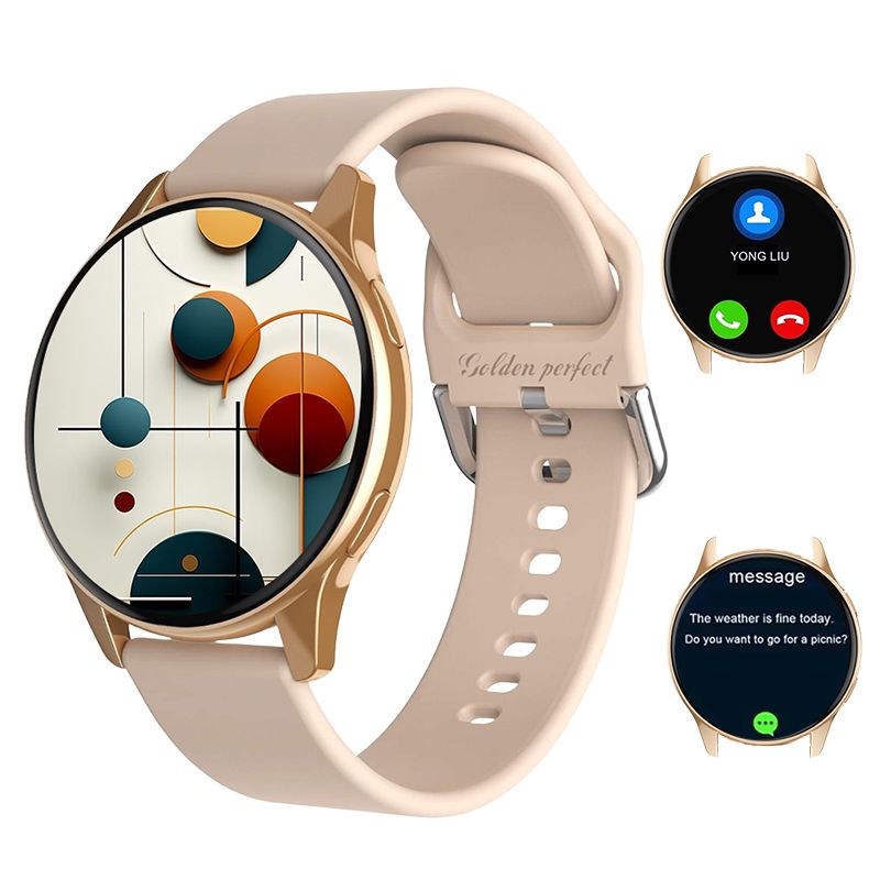 s-zoom.file_-896.jpg Golden Perfect Women's Fashion Smartwatch for Android iOS Fitness Tracking - Image 1