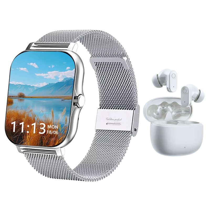s-zoom.file_-926.jpg Premium 2-in-1 Smartwatch 1.83" & Bluetooth Earphones Gift Set for Women - Image 1