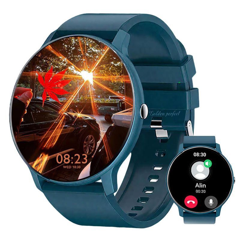 s-zoom.file_-947.jpg Men's Burn Fat Android & iOS Compatible Smartwatch 1.28" 100+ Sports Blue - Image 1