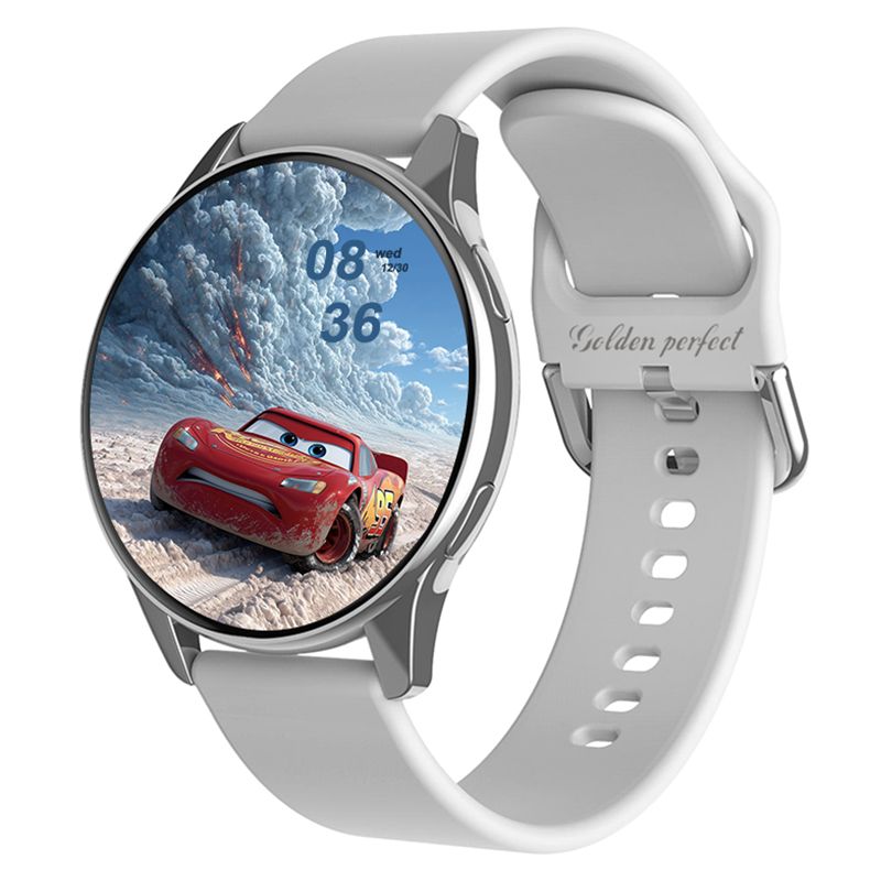 s-zoom.file_-954.jpg Silver Smartwatch-Compatible with iOS & Android, Track Your Health in Style - Image 1