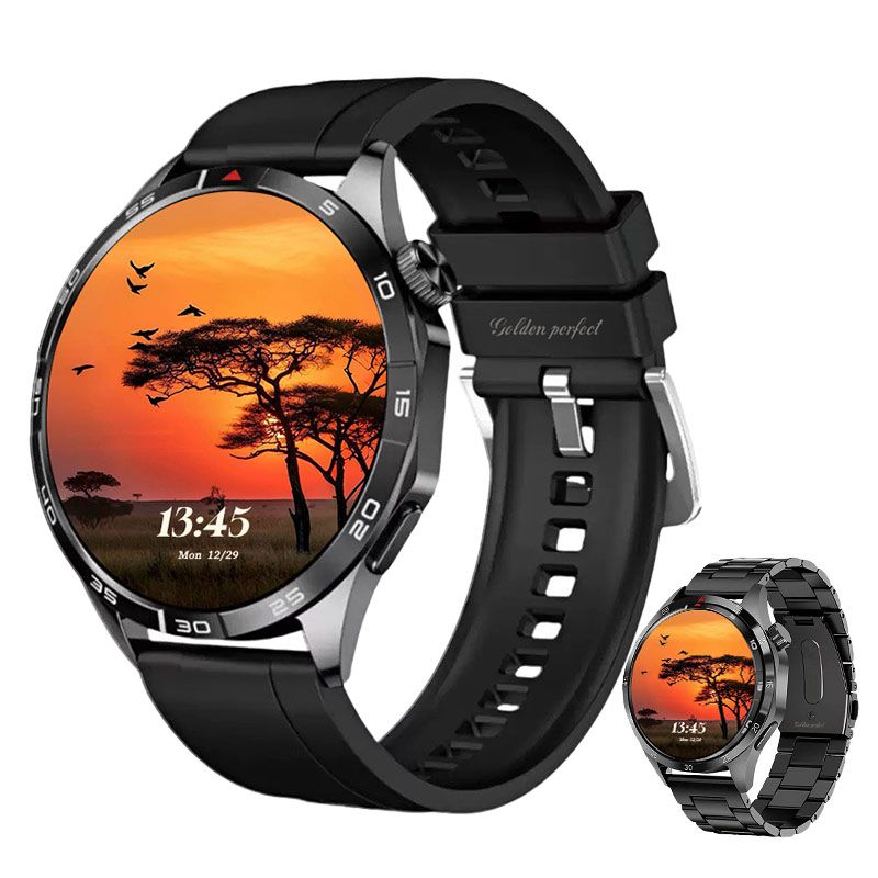 s-zoom.file_-974.jpg Men's Fashion Smartwatch 1.43" Round Dual Strap with Weather Forecast - Image 1