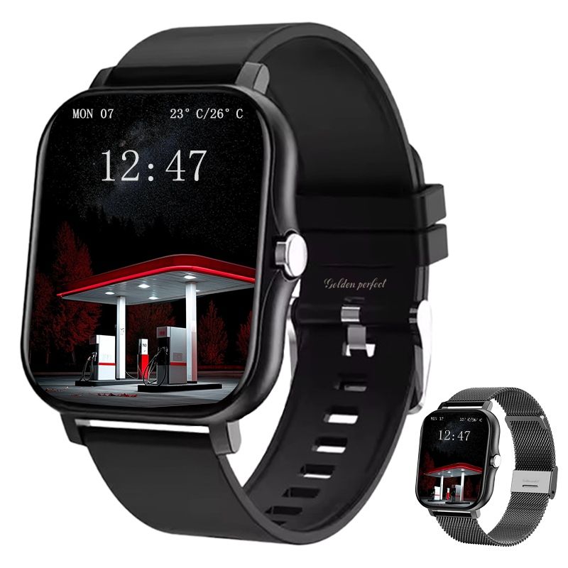 s-zoom.file_-990.jpg Black Dual Strap Formal Smartwatch for Men 1.83" HD Business Fitness Watch - Image 1