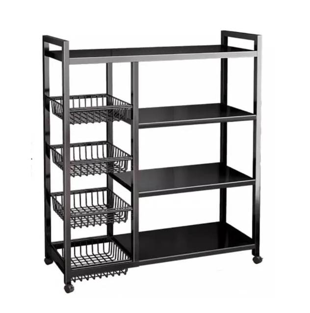 s-zoom.filetakealot-100204607-1.png Multi-Layer Metal Storage Rack with Baskets and Wheels - 120cm - Image 1