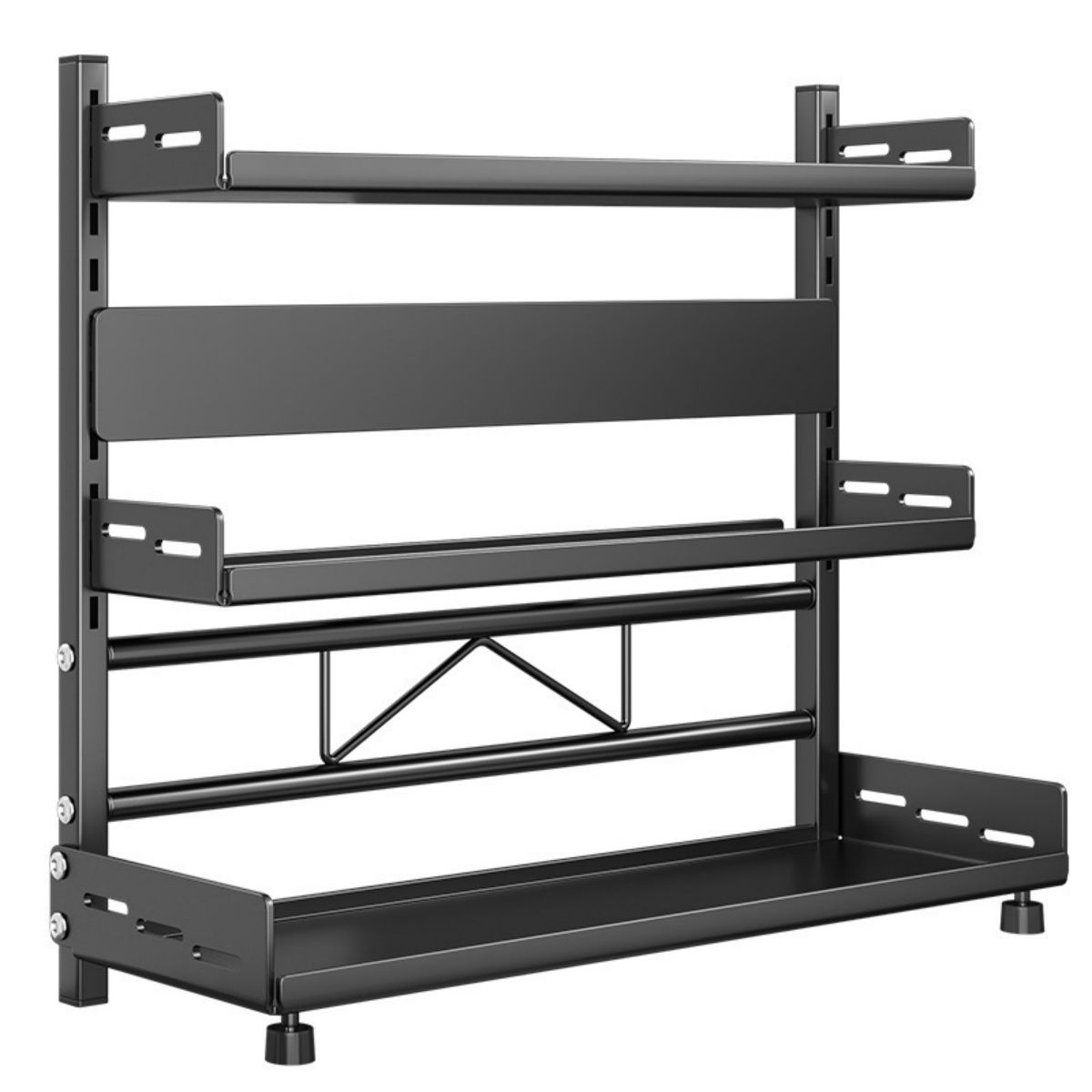 s-zoom.filetakealot-100204935-1.jpg 3 Tier Height-Adjustable Spice Rack Organization, Seasoning Storage Shelf - Image 1