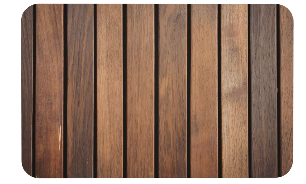 s-zoom.filetakealot-100233399-1.png Imitation Wooden Slat Bathroom Rugs,Absorbent Quick Dry Bath Mat,Water - Image 1