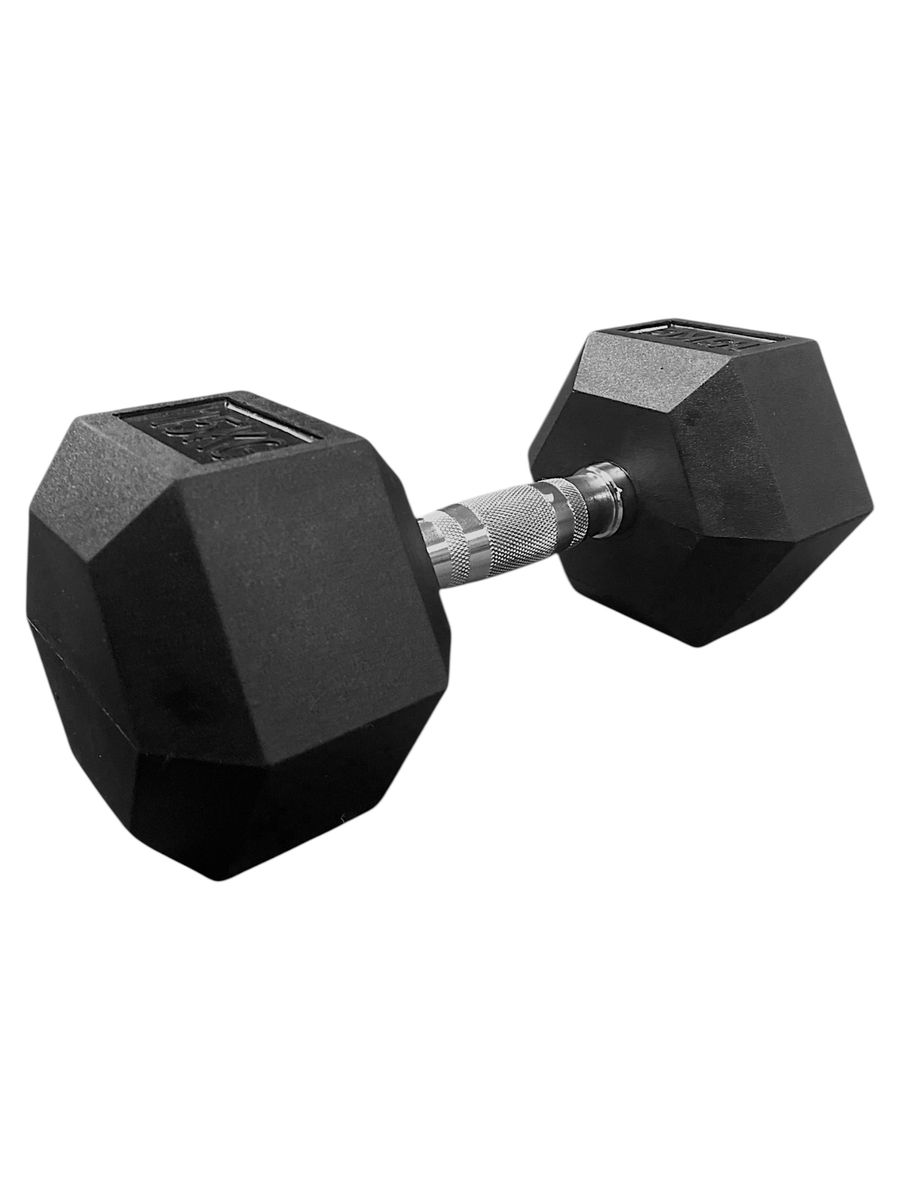 s-zoom.filetakealot-100268886-1.jpg i-Fitness Single 15kg Rubber Hexagon Dumbbell - Image 1