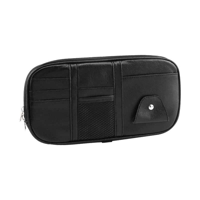 s-zoom.filetakealot-100377383-1.jpg Car Sun Visor Organizer, Multi-Pocket PU Leather Sunglass Holder - Image 1