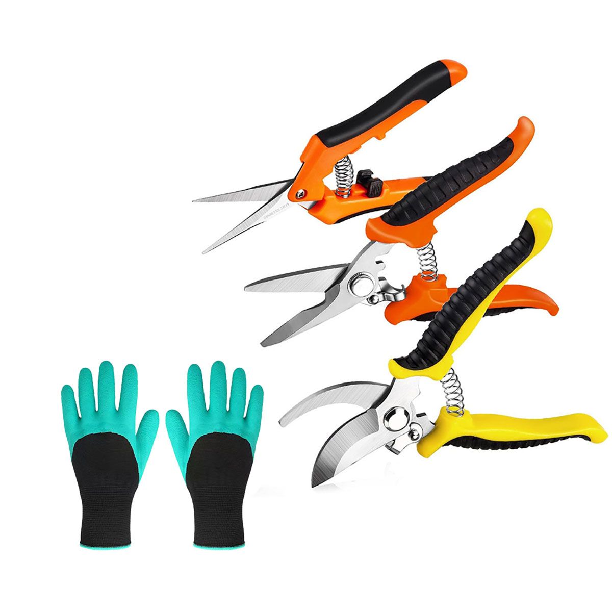 s-zoom.filetakealot-100549340-1.jpg 3 Pieces Garden Pruning Shears with Gardening Gloves Garden Plants Scissors - Image 1