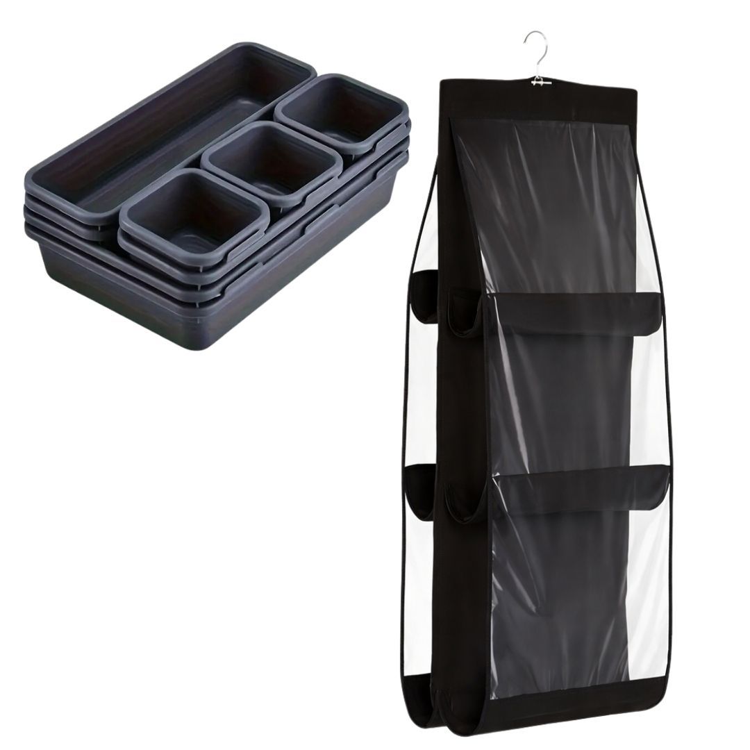 s-zoom.filetakealot-100756592-1.jpg Bag Storage Hanging Bag And 8 Stackable Organizer Trays - Image 1
