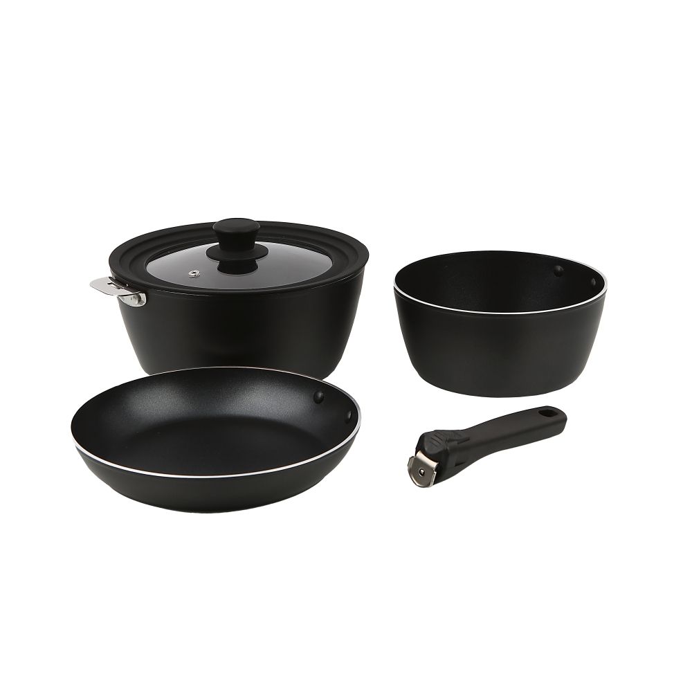 s-zoom.filetakealot-100758587-1.jpg Bauer Detachable Cookware Set | Space-Saving Non-Stick Pots & Pan - Image 1