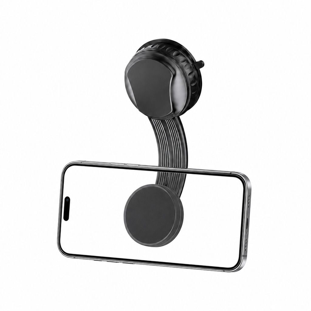 s-zoom.filetakealot-100891519-1.jpg 2 in 1 Magnetic Adjustable Car Dashboard Phone Holder with Hanging Hooks - Image 1