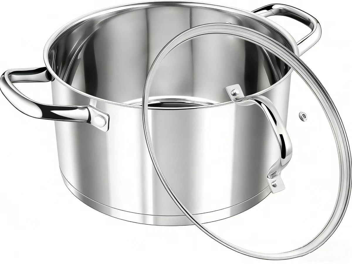 s-zoom.filetakealot-100929647-1.jpg P&P CHEF 24cm Stainless Steel Cooking Stock Pot with Lid, Tri-Ply Bottom - Image 1