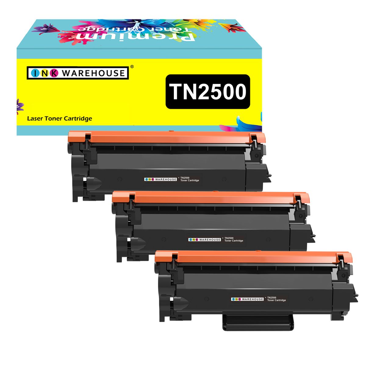 s-zoom.filetakealot-100933508-1.jpg Ink Warehouse Compatible Brother TN2500 Black Toner Cartridge - Pack of 3 - Image 1