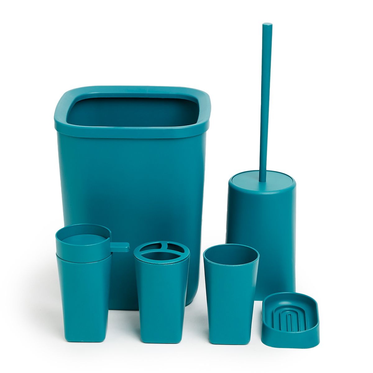 s-zoom.filetakealot-100972310-1.jpg G&M Stylish Teal 6-Piece PP Bathroom Accessory Set - Image 1