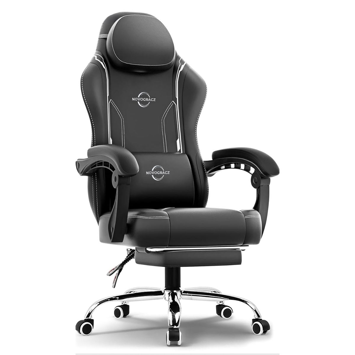 s-zoom.filetakealot-101012424-1.jpg Novogracz VALKYRIE Elite Gaming Chair - Reclining Ergonomic + Footrest - Image 1