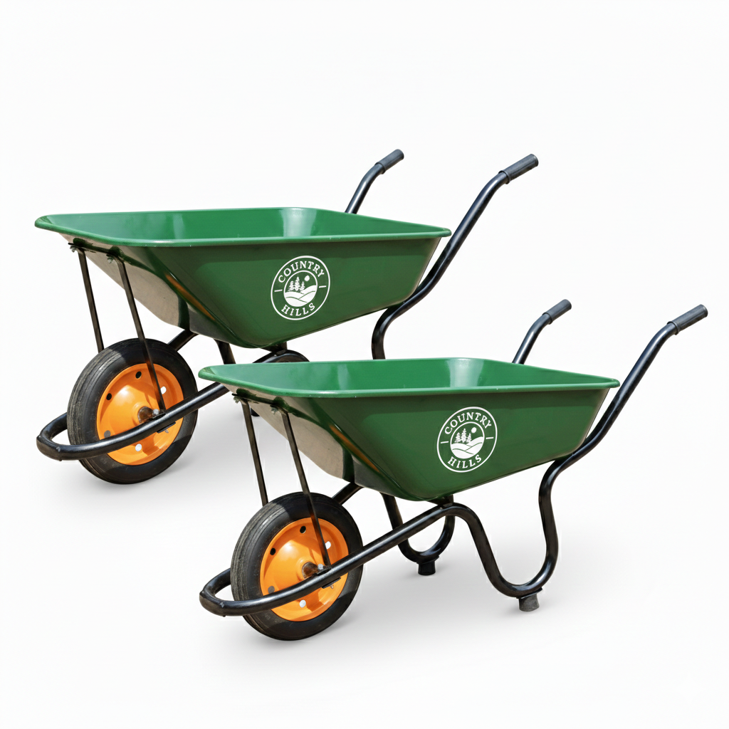 s-zoom.filetakealot-101028910-1.png Countryhills 65L Wheelbarrow - 2 Pack Heavy Duty Garden Cart - Image 1