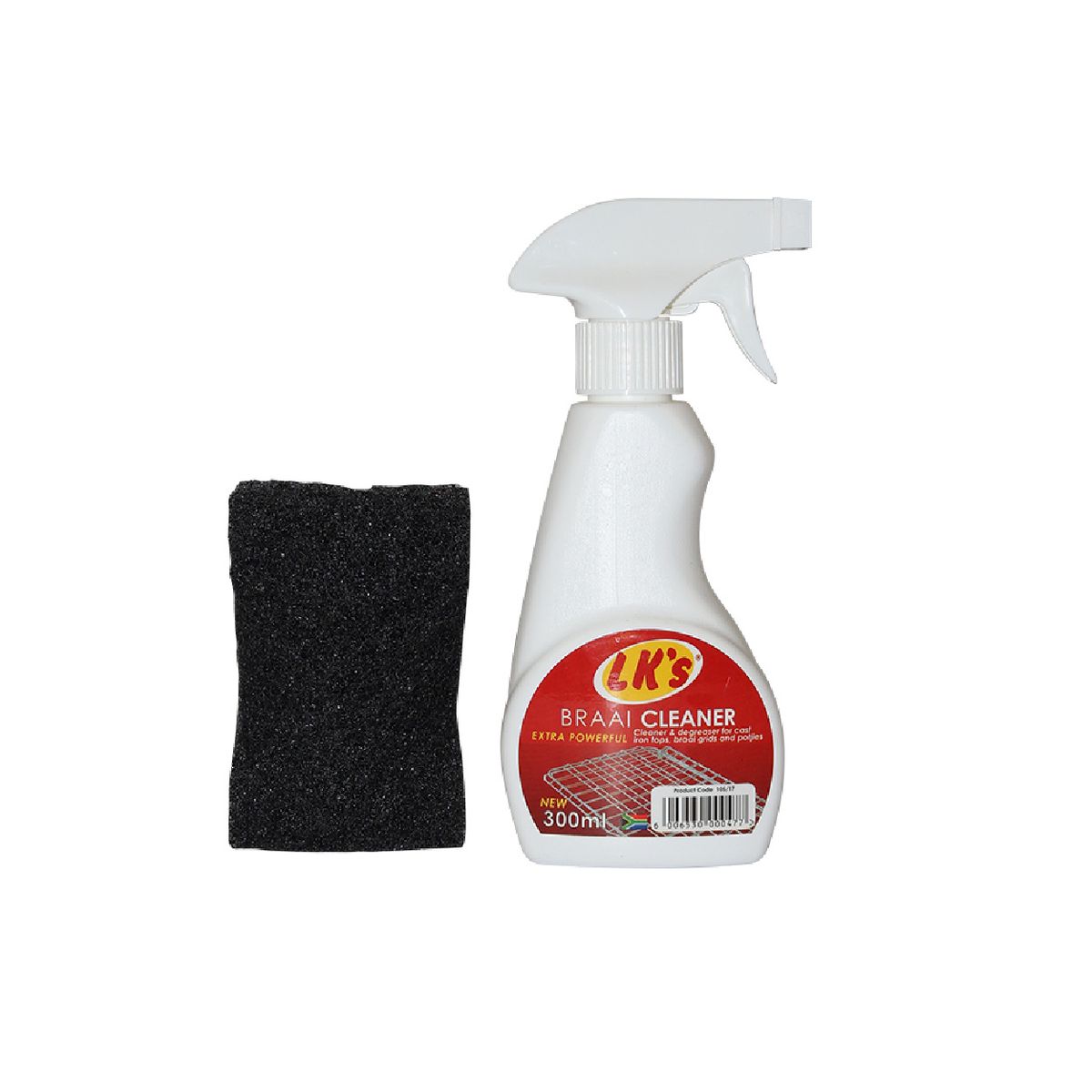 s-zoom.filetakealot-101042545-1.jpg LK's Braai Cleaner with Free Sponge 300ml - Image 1