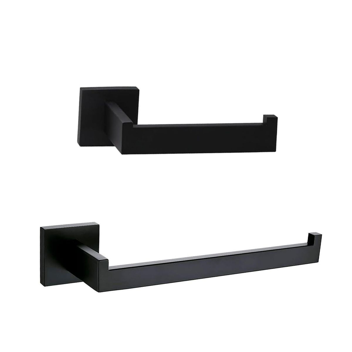 s-zoom.filetakealot-101162035-1.jpg 2-packages Matt Black Bathroom Accessories Set, Square Towel Rack - Image 1