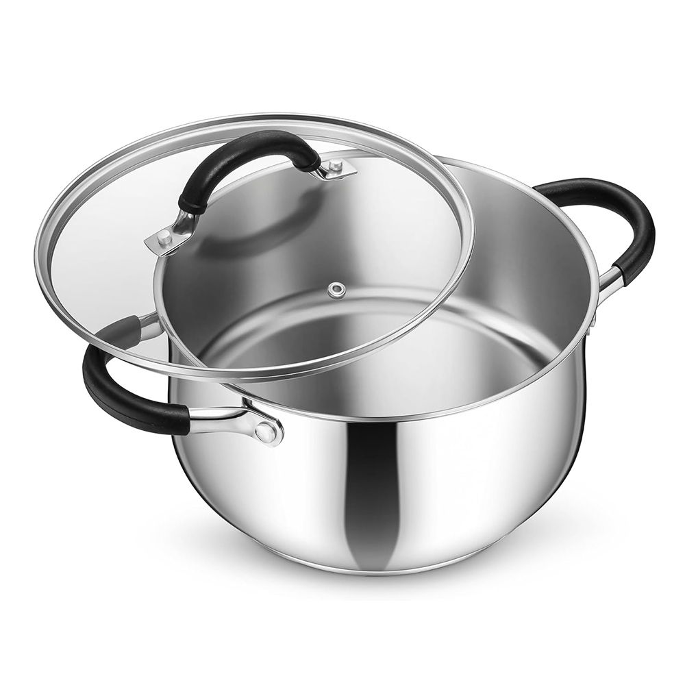 s-zoom.filetakealot-101349617-1.jpg Stainless Steel Stock Pot, Cooking Soup Pot with Visible Lid - 26cm - Image 1
