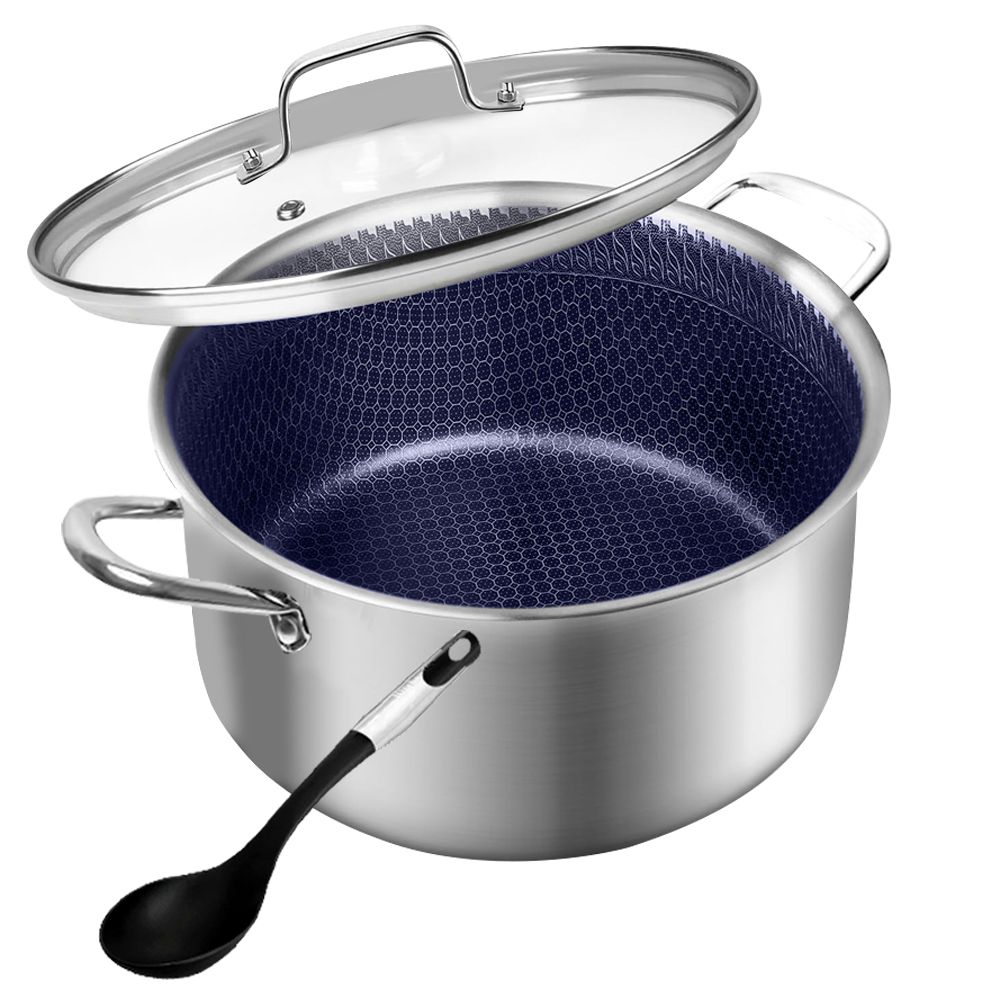 s-zoom.filetakealot-101473391-1.jpg 20cm - Non Stick Tri-Ply Stainless Steel Stock Pot with Honeycomb Pattern - Image 1
