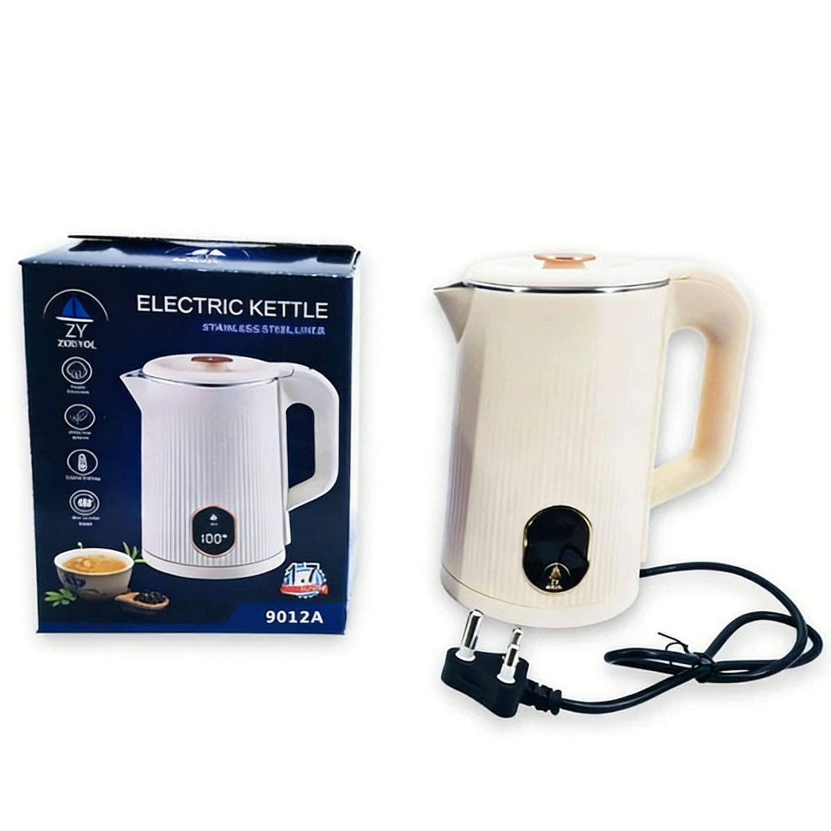 s-zoom.filetakealot-101518974-1.jpg 1.8L Cream Electric Kettle, Stainless Steel Liner, Fast Boil, Auto Shut-Off - Image 1