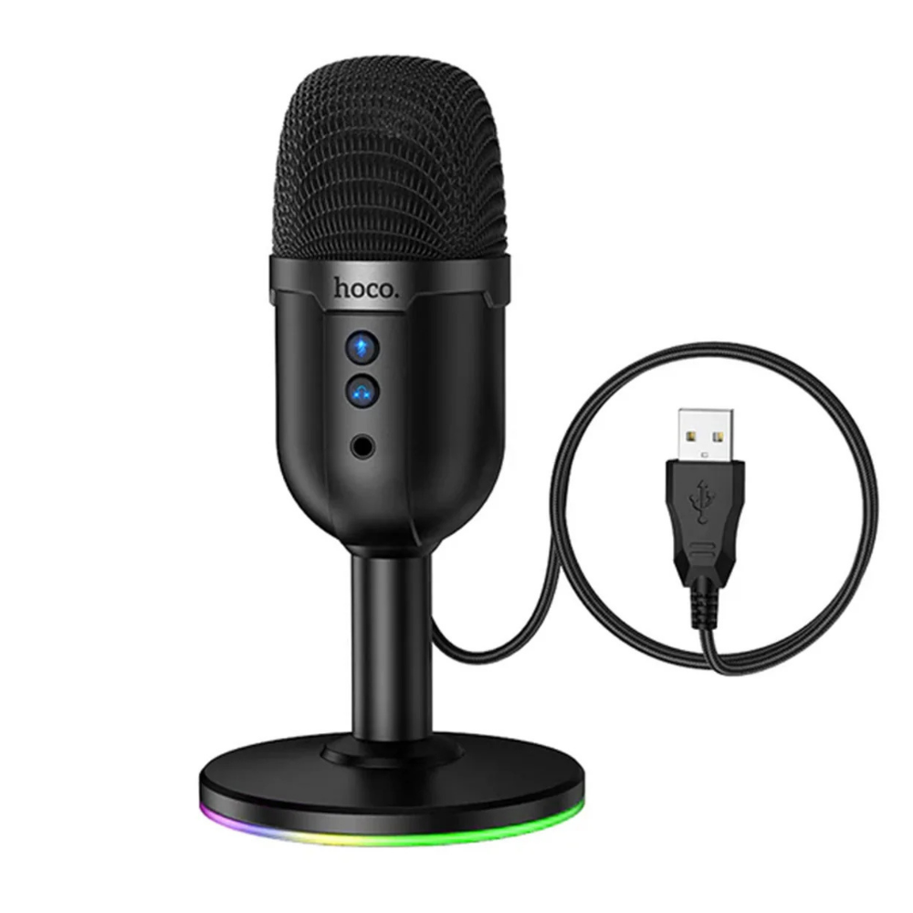 s-zoom.filetakealot-101634867-1.png Gaming Microphone USB Condenser RGB Desktop Mic for PCGaming&Streaming hoco - Image 1