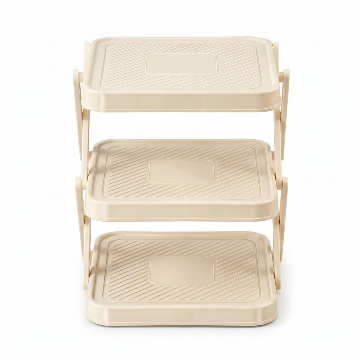 s-zoom.filetakealot-101743689-1.jpg 3-Tier Foldable Dish Prep Tray Storage Rack Kitchen Organizer - White - Image 1
