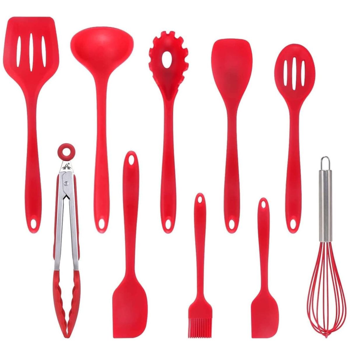 s-zoom.filetakealot-101760474-1.jpg ALANES 10 Piece Heat Resistant Kitchen Utensil Silicone Cooking Utensil Set - Image 1