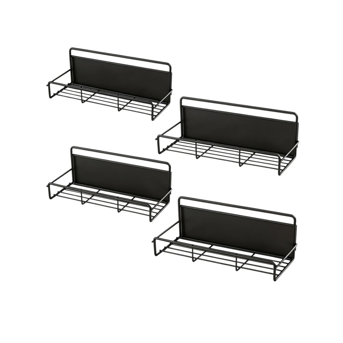 s-zoom.filetakealot-101823199-1.jpg No-Drill home Storage Rack Rustproof Black Magnetic Fridge Organizer - Image 1
