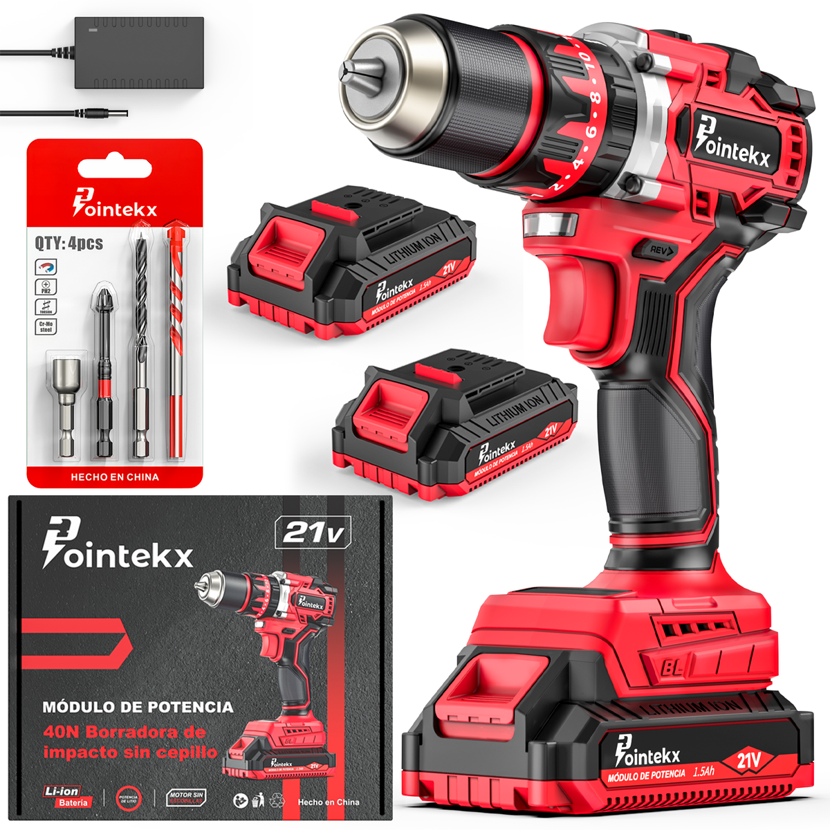 s-zoom.filetakealot-101829642-1.png POINTEKX 40NM Cordless Drill Brushless Impact Drill Set - Image 1