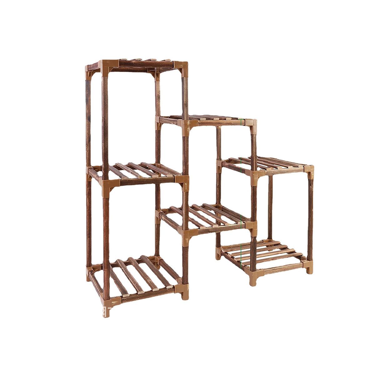 s-zoom.filetakealot-101917895-1.jpg Wood Plant Stand Indoor Outdoor 3 Tiers Ladder Plant Holder For Garden Yard - Image 1