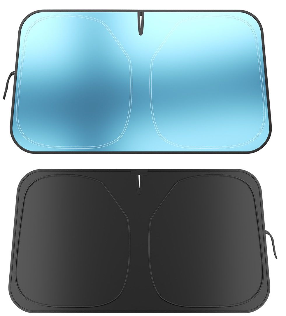 s-zoom.filetakealot-101933778-1.jpg 145x80cm Car Sunshade, Foldable Oxford Cloth Windshield Cover with Pouch - Image 1