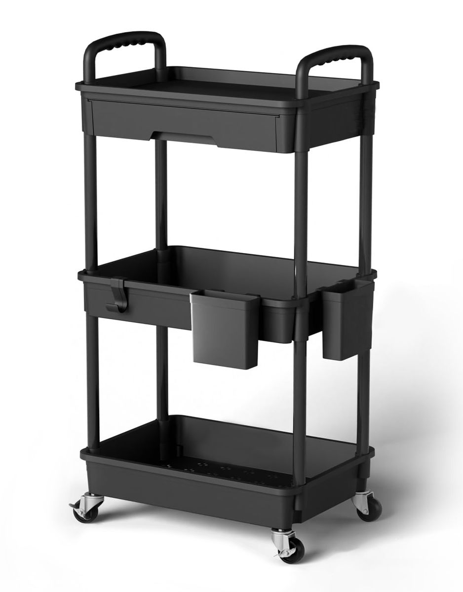 s-zoom.filetakealot-101999138-1.jpg 3 Tier Rolling Cart Organizer Bathroom Organizers - Image 1