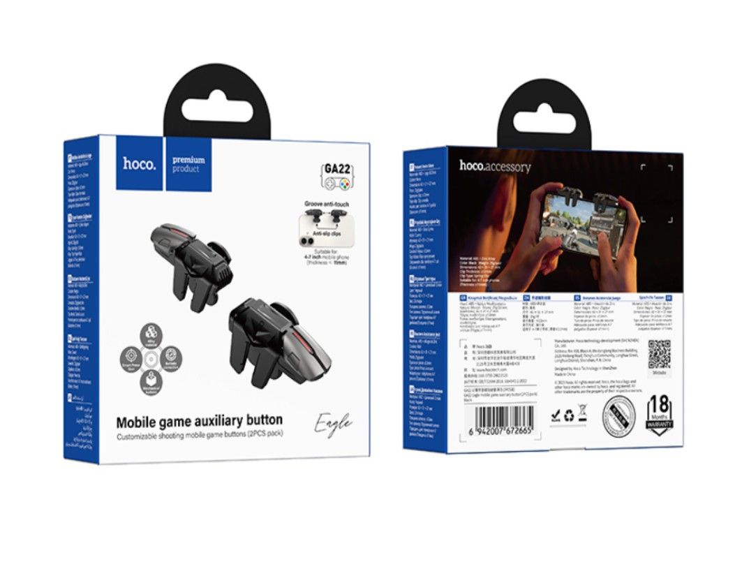 s-zoom.filetakealot-101999743-1.jpg Hoco.GA22 Eagle Mobile Gaming Trigger Buttons 2PCS for Smartphone Gaming - Image 1
