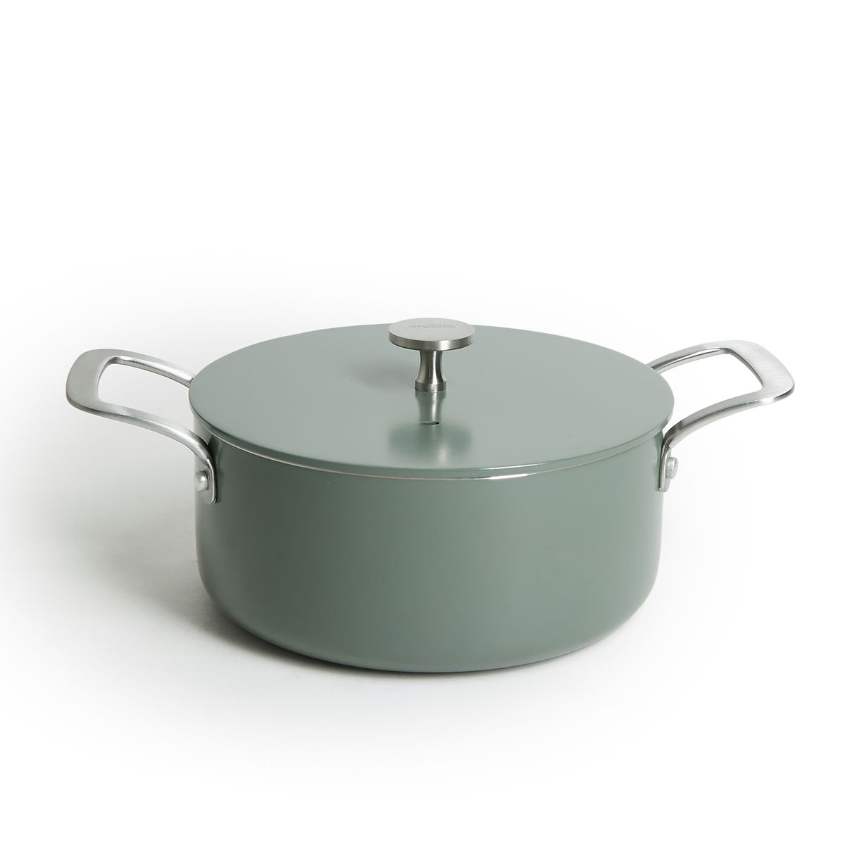 s-zoom.filetakealot-102054926-1.jpg George & Mason Alum Round Casserole With Lid & SS handles Sage 20cm (2.5Lt) - Image 1
