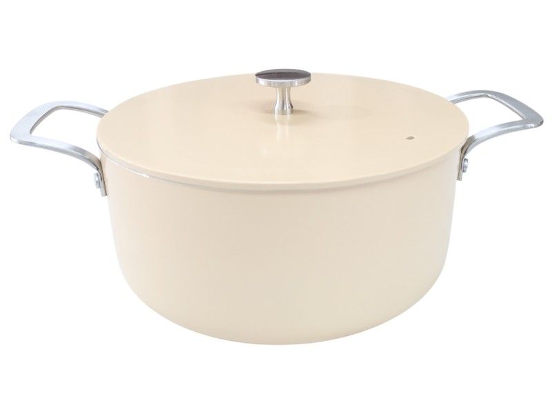 s-zoom.filetakealot-102054931-1.jpg George & Mason Alum Casserole With Lid & SS handles Stone 24cm ( 4.5Lt) - Image 1