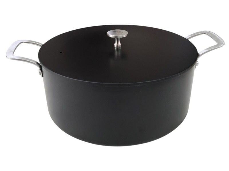 s-zoom.filetakealot-102054933-1.jpg George & Mason Alum Casserole With Lid & SS handles Black 28cm ( 6Lt) - Image 1
