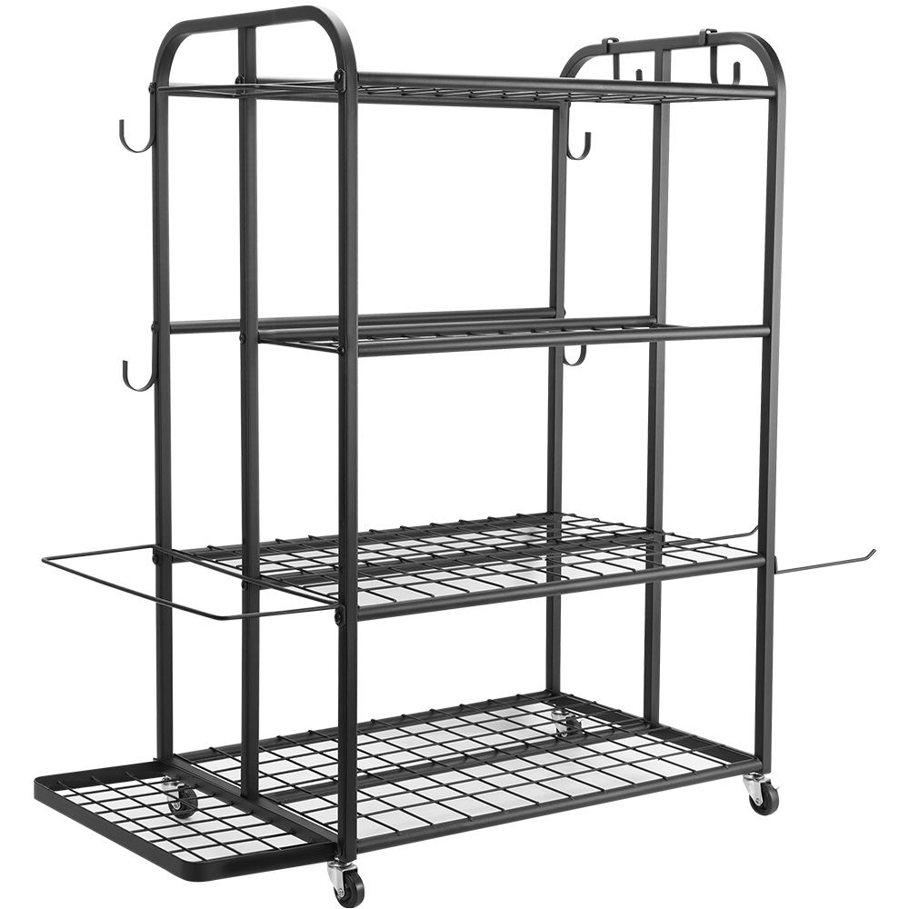 s-zoom.filetakealot-102122629-1.jpg Multi-Purpose All-In-One Fitness Equipment Organizer with Wheels, Black - Image 1