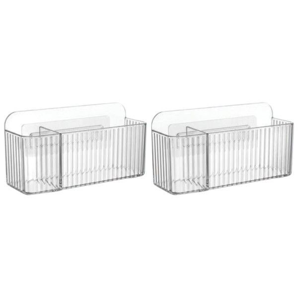 s-zoom.filetakealot-102147146-1.jpg 2 Pack - Modern Bathroom & Vanity Storage Organizer - Transparent - Image 1
